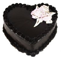 Deliver Rakhi with 1 Kg Eggless Heart Shape Chocolate Truffle Cakes to India