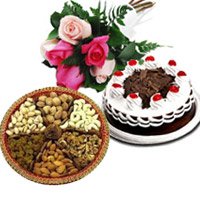 Send Rakhi and Cake with Mix Dry Fruits Gifts for Brother